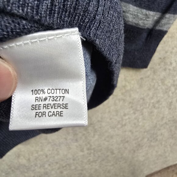 Sonoma Life + Style Mens XL Striped Sweater Blue/Grey Cotton Crew Neck - Picture 5 of 7